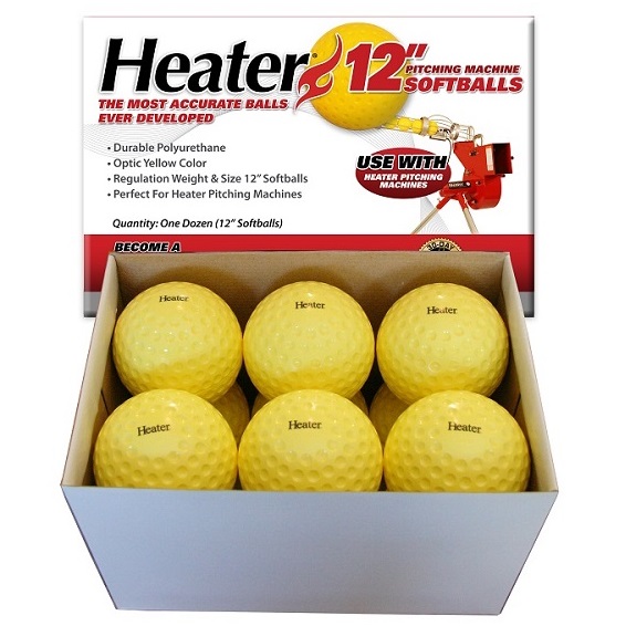 Heater Sports 12 Inch Pitching Machine Softballs by the Dozen 