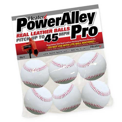 PowerAlley Pro Leather Pitching Machine Baseballs