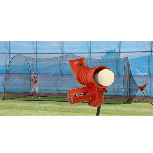Power Alley 11 in Softball Machine & PowerAlley 22 Ft. Cage