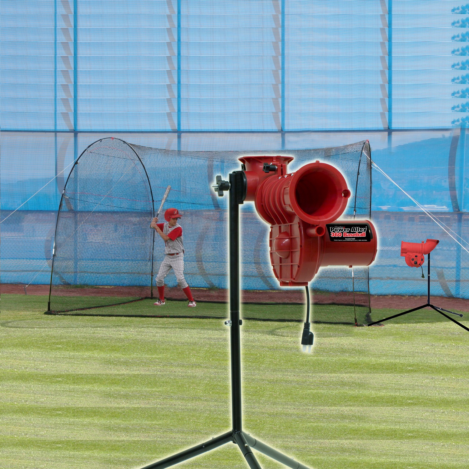 Power Alley Lite 360 Baseball Machine & Home Run Cage 12 Ft. Cage Package